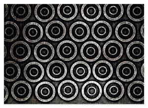 Wallario Schaum-Badematte »Abstraktes Kreismuster in schwarz und silber« , Höhe 5 mm, rutschhemmend, geeignet für Fußbodenheizungen