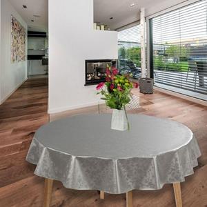 Laro Tischdecke »Wachstuch-Tischdecken Abwaschbar Geprägt Blumen Grau Rund 140cm«