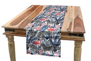 Abakuhaus Tischläufer »Esszimmer Küche Rechteckiger Dekorativer Tischläufer«, Aquarell Flamingo mit Zebra