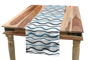 Abakuhaus Tischläufer »Esszimmer Küche Rechteckiger Dekorativer Tischläufer«, blau Wasser Horizontal Marine Ropes