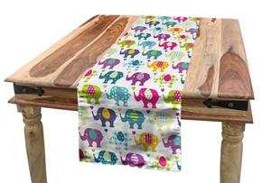 Abakuhaus Tischläufer »Esszimmer Küche Rechteckiger Dekorativer Tischläufer«, Elephant Nursery Plaid Tartan Polka