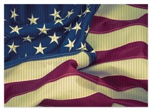 Wallario Schaum-Badematte »Amerikanische Flagge im Wind« , Höhe 5 mm, rutschhemmend, geeignet für Fußbodenheizungen