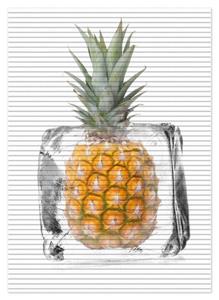 Wallario Schaum-Badematte »Ananas in Eiswürfel - Eiskaltes Obst« , Höhe 5 mm, rutschhemmend, geeignet für Fußbodenheizungen