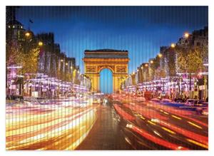 Wallario Schaum-Badematte »Arc de triomphe in Paris bei Nacht« , Höhe 5 mm, rutschhemmend, geeignet für Fußbodenheizungen