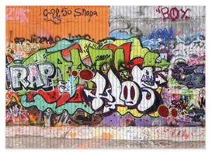 Wallario Schaum-Badematte »RAP-Graffiti- Wand mit verschiedenen Tags« , Höhe 5 mm, rutschhemmend, geeignet für Fußbodenheizungen