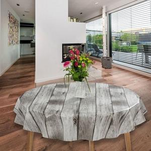 Laro Tischdecke »Wachstuch-Tischdecken Abwaschbar Holzoptik Grau Rund 140cm«