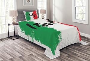 Abakuhaus Tagesdecke »Set mit Kissenbezügen Waschbar«, , Italien Italienische Flagge Bunte Grunge