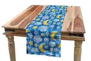 Abakuhaus Tischläufer »Esszimmer Küche Rechteckiger Dekorativer Tischläufer«, Baby Zusammenfassung Mond und Wolken