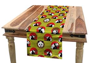 Abakuhaus Tischläufer »Esszimmer Küche Rechteckiger Dekorativer Tischläufer«, Panda Chunky Tiere Bamboo Sticks