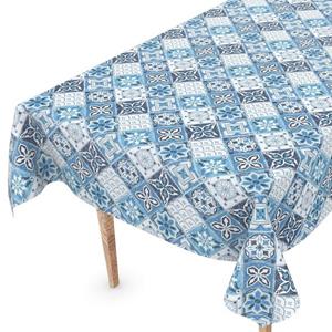 ANRO Tischdecke »Tischdecke Wachstuch Retro Blau Robust Wasserabwei«, Geprägt