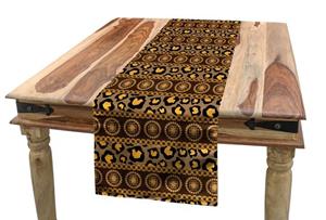 Abakuhaus Tischläufer »Esszimmer Küche Rechteckiger Dekorativer Tischläufer«, afrikanisch Leopard-Haut-Verzierungen