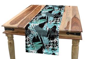 Abakuhaus Tischläufer »Esszimmer Küche Rechteckiger Dekorativer Tischläufer«, Abstrakt Expressive Ink Pattern