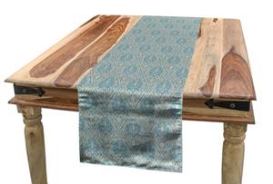 Abakuhaus Tischläufer »Esszimmer Küche Rechteckiger Dekorativer Tischläufer«, Blau und Beige Vintage Scroll