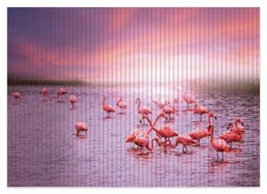 Wallario Schaum-Badematte »Rosa Flamingos bei Sonnenuntergang« , Höhe 5 mm, rutschhemmend, geeignet für Fußbodenheizungen