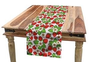 Abakuhaus Tischläufer »Esszimmer Küche Rechteckiger Dekorativer Tischläufer«, Frühling Floral Strawberry Szene