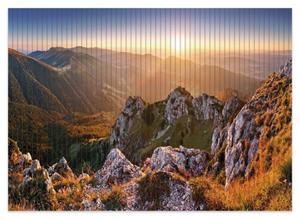 Wallario Schaum-Badematte »Berglandschaft mit Sonnenuntergang in der Slowakei« , Höhe 5 mm, rutschhemmend, geeignet für Fußbodenheizungen