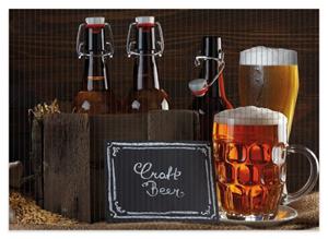 Wallario Schaum-Badematte »Biervarianten - Pils im Glas Flaschenbier Schild Craft Beer« , Höhe 5 mm, rutschhemmend, geeignet für Fußbodenheizungen