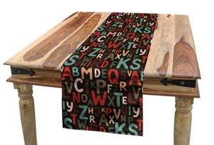Abakuhaus Tischläufer »Esszimmer Küche Rechteckiger Dekorativer Tischläufer«, Alphabet Verschiedene farbige Buchstaben