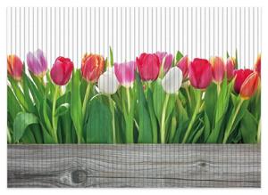 Wallario Schaum-Badematte »Rote weiße und pinke Tulpen im Frühling« , Höhe 5 mm, rutschhemmend, geeignet für Fußbodenheizungen