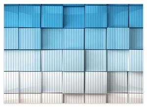 Wallario Schaum-Badematte »Blau-weiße Kisten Schachteln Muster« , Höhe 5 mm, rutschhemmend, geeignet für Fußbodenheizungen