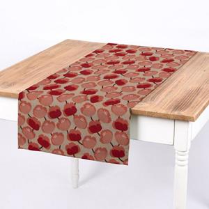 SCHÖNER LEBEN. Tischläufer » Tischläufer Pfingstrosen abstrakt natur rot koralle 40x160cm«, handmade