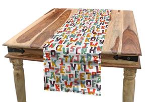 Abakuhaus Tischläufer »Esszimmer Küche Rechteckiger Dekorativer Tischläufer«, Alphabet Cut Style Bi-Color Letters