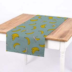 SCHÖNER LEBEN. Tischläufer » Tischläufer Canvas Popart Bananen mint gelb 40x160cm«, handmade