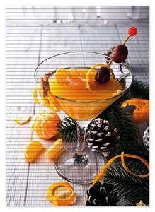 Wallario Schaum-Badematte »Winterlicher Cocktail in orange« , Höhe 5 mm, rutschhemmend, geeignet für Fußbodenheizungen