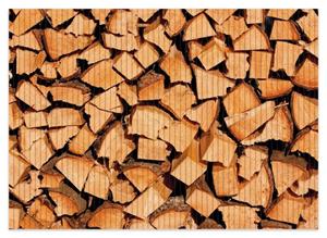 Wallario Schaum-Badematte »Holzstapel gehackt - Holzscheite für den Kamin« , Höhe 5 mm, rutschhemmend, geeignet für Fußbodenheizungen