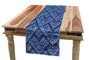Abakuhaus Tischläufer »Esszimmer Küche Rechteckiger Dekorativer Tischläufer«, blau Paisley Alte Geometrie Kunst