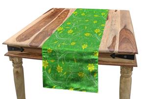 Abakuhaus Tischläufer »Esszimmer Küche Rechteckiger Dekorativer Tischläufer«, Blume Verwirbelt Linien mit Blossom