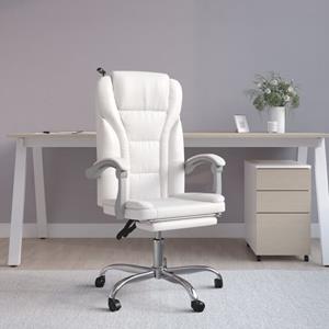 vidaxl Kantoorstoel verstelbaar kuntsleer wit