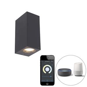 QAZQA Smart wandlamp grijs van kunststof Incl. Wifi GU10 - Baleno II