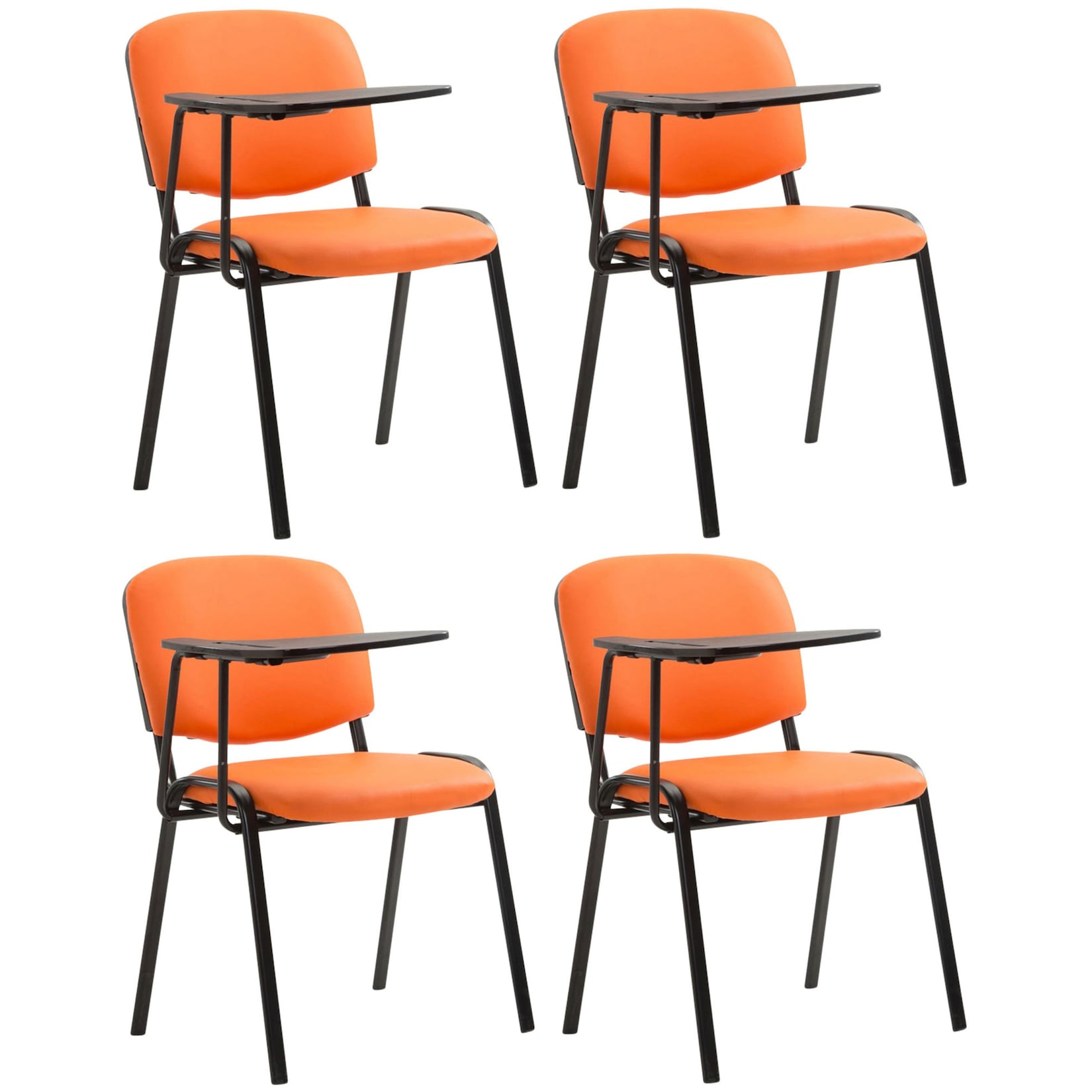 CLP 4er Set Stühle Ken Mit Klapptisch Kunstleder I Robuste Besucherstühle Mit Gepolsterter Sitzfläche