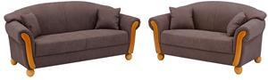 Home affaire Sofa-Set Milano 2-teilig, bestehend aus 2-Sitzer und 3-Sitzer Sofa inkl. Zierkissen