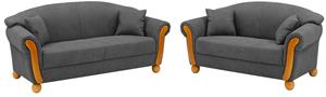 Home affaire Sofa-Set Milano 2-teilig, bestehend aus 2-Sitzer und 3-Sitzer Sofa inkl. Zierkissen