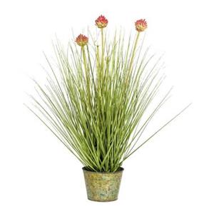 Leen Bakker Allium gras in pot - paars - 53 cm