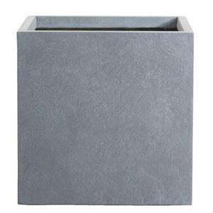 Leen Bakker Bloempot Vierkant - cementkleur - 50x50x50 cm