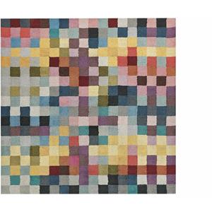 Beliani - Teppich Wolle bunt mit kariertem Muster quadratisch 200 x 200 cm Boho Kandira - Bunt