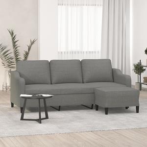 VidaXL 3-Sitzer-Sofa mit Hocker Dunkelgrau 180 cm Stoff 