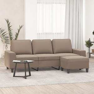 VidaXL 3-Sitzer-Sofa mit Hocker Taupe 180 cm Mikrofasergewebe 
