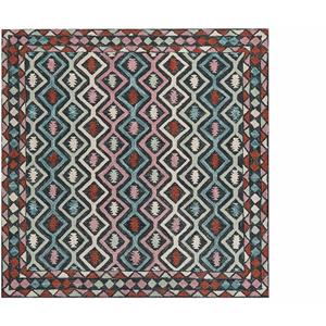 beliani Orientalischer Wollteppich geometrisches Muster 200 x 200 cm bunt haymana - Bunt