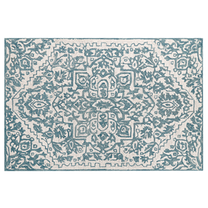 Beliani - Teppich weiß / blau Wolle 160 x 230 cm orientalisches Muster handgetuftet - Weiß