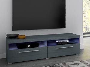 Mobistoxx Tv-meubel INAZO 2 deuren 140 cm grijs/hoogglans grijs zonder led