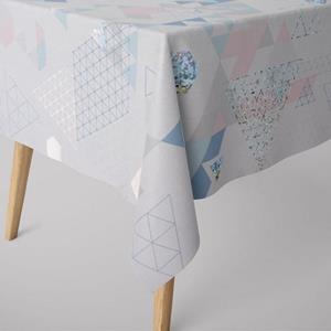 SCHÖNER LEBEN. Tischdecke » Tischdecke Metallic Dreiecke weiß blau rosa verschiedene Größen«, handmade