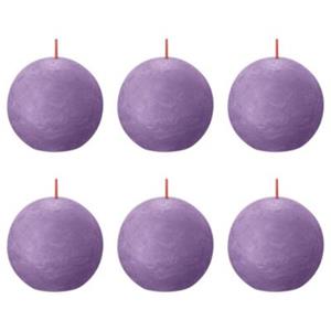 Bolsius Bolkaarsen Shine 6 st rustiek 76x190 mm levendig violet