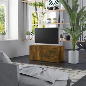 Tv-meubel 80x34x36 cm bewerkt hout gerookt eikenkleurig