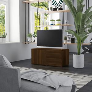 Tv-meubel 80x34x36 cm bewerkt hout bruineikenkleurig