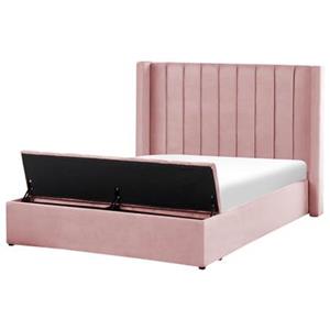 Beliani NOYERS Bed roze 140x200