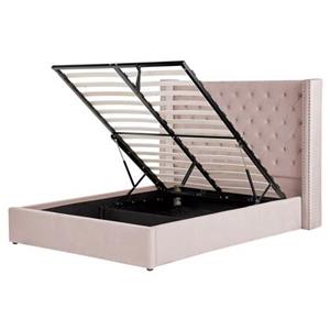 Beliani LUBBON Bed met opberger Zilver 160x200